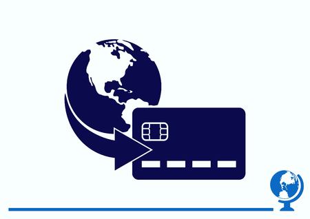 Corporate card icon, credit card icon illustration. Flat design styleのイラスト素材