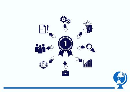 Business strategy icon, business concept icon, vector illustration.のイラスト素材