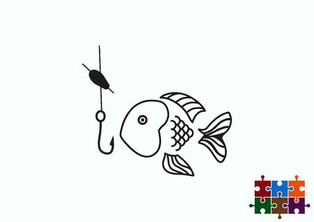 Fishing icon. Vector illustration.のイラスト素材