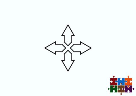 Arrow indicates the direction iconのイラスト素材