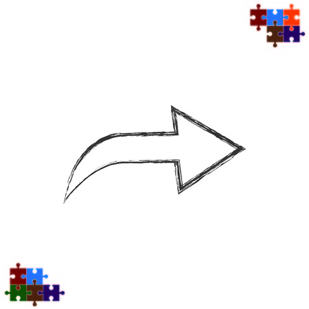 Arrow indicates the direction iconのイラスト素材
