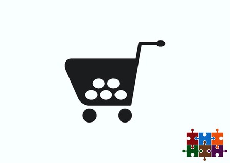 Shopping trolley, cart icon, On line sale iconのイラスト素材