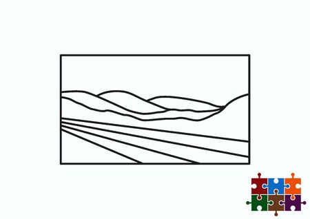 Retro landscapes. Editable EPS10 vector illustration, Agriculture field.のイラスト素材