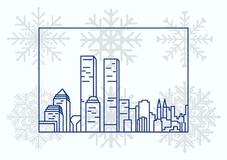 City silhouette icon. Vector Illustration.  New Yorkのイラスト素材