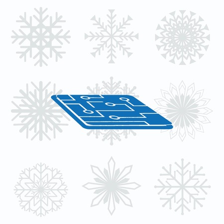 Circuit board, technology icon, vector illustration. Flat design styleのイラスト素材