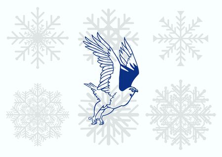 Vector illustration.  Angry Eagle.のイラスト素材