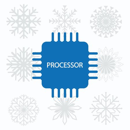 Circuit board, technology icon, vector illustration. Flat design style