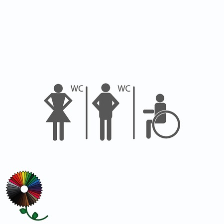 Symbols inlet to the toilet  iconのイラスト素材