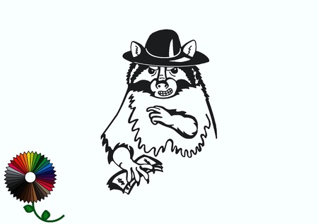 Vector illustration of a raccoon.のイラスト素材