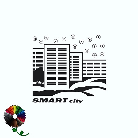 Smart sity icon. Collection modern trend concept.  vector illustration symbolのイラスト素材