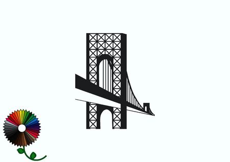 City silhouette icon. Vector Illustration.   City landscape.のイラスト素材