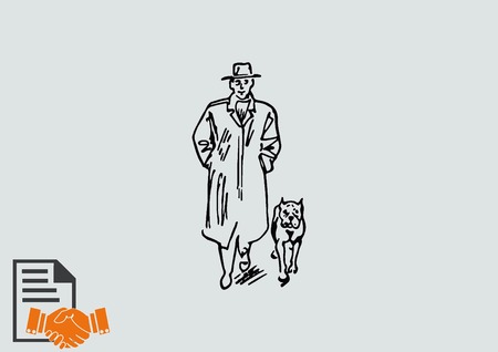 Vector illustration of a dog. Aggressive purebred dog.のイラスト素材