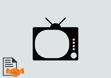 Flat icon of tv iconのイラスト素材