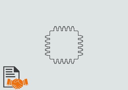 Circuit board, technology icon, vector illustration. Flat design styleのイラスト素材