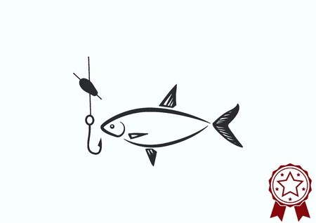 Fishing icon. Vector illustration.のイラスト素材