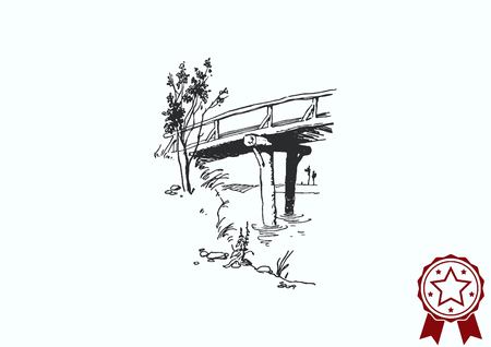 Retro landscapes. Editable EPS10 vector illustration, Agriculture field.のイラスト素材