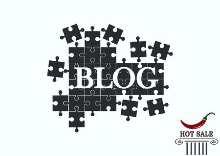 Blogs icon, Puzzle iconのイラスト素材