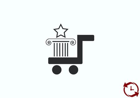 Shopping trolley, cart icon, On line sale iconのイラスト素材