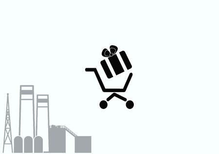 Shopping trolley, cart icon, On line sale iconのイラスト素材