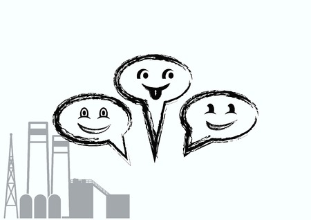 Smile talking bubble icon, vector illustration. Flat design styleのイラスト素材