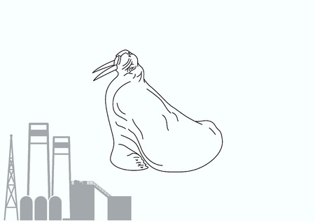 Walrus, seal icon. Vector illustration.のイラスト素材