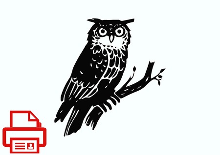 Bird icon. Owl vector illustration.のイラスト素材