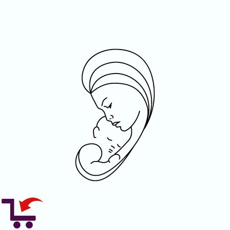 Family icon, Mother with baby, vector illustration.のイラスト素材