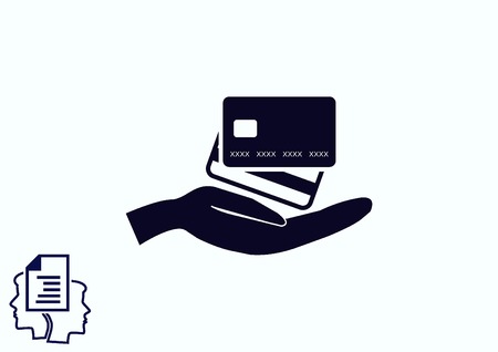 Corporate card icon, credit card icon, vector illustration. Flat design styleのイラスト素材