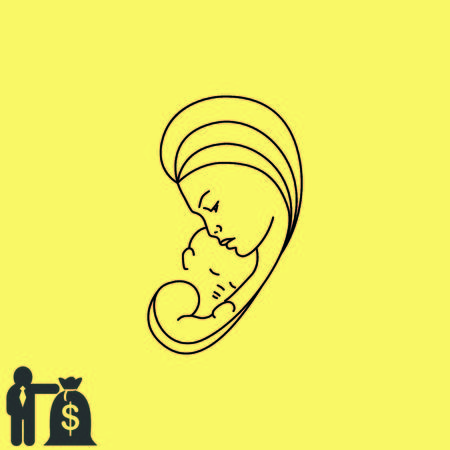 Family icon, Mother with baby, vector illustration.のイラスト素材