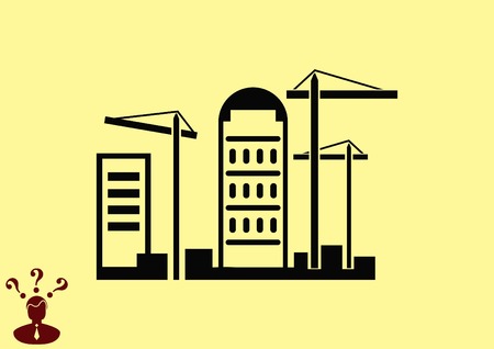 City silhouette icon. Vector Illustration. City landscape.のイラスト素材