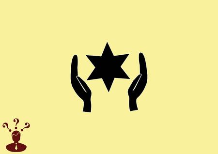 Star of David Jewish synagogue iconのイラスト素材