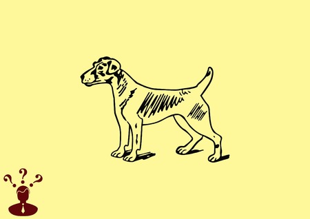 Vector illustration of a dog. Aggressive purebred dog.のイラスト素材
