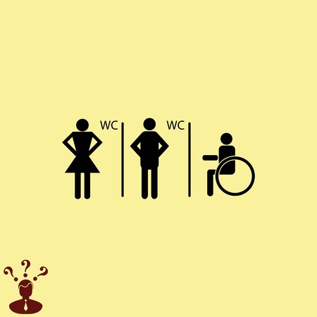 Symbols inlet to the toilet  iconのイラスト素材