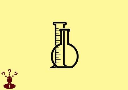 Laboratory equipment, chemistry, science iconのイラスト素材