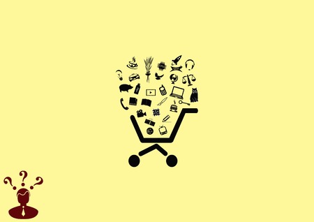 Shopping trolley, cart icon, On line sale iconのイラスト素材