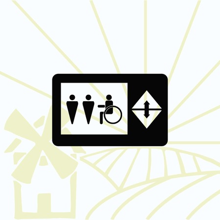 Elevator icon, Lift or elevator symbol, vector illustration.のイラスト素材