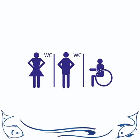 Symbols inlet to the toilet  iconのイラスト素材