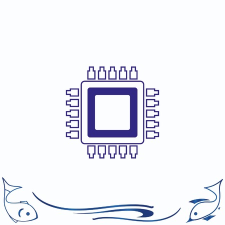 Circuit board, technology icon, vector illustration. Flat design styleのイラスト素材