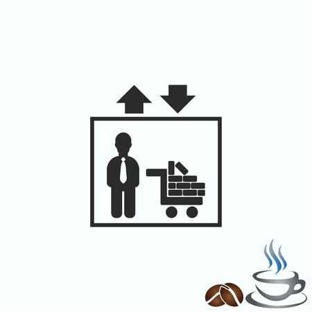 Elevator icon, Lift or elevator symbol, vector illustration.のイラスト素材