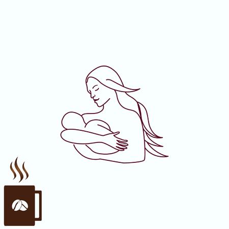 Family icon, Mother with baby, vector illustration.のイラスト素材