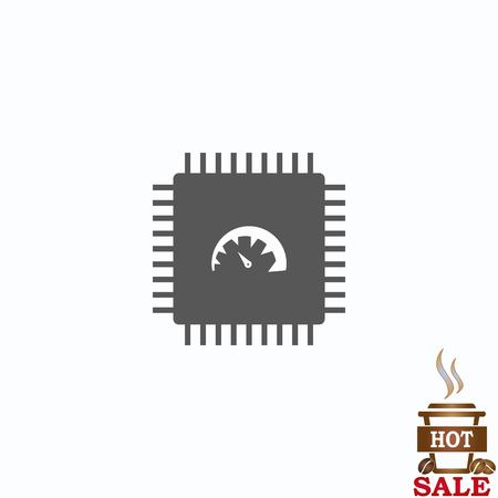 Circuit board, technology icon, vector illustration. Flat design styleのイラスト素材