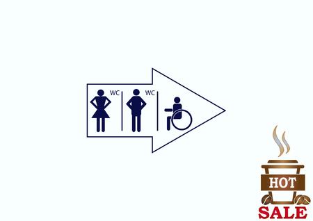 Symbols inlet to the toilet  iconのイラスト素材