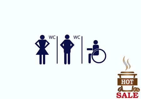 Symbols inlet to the toilet  iconのイラスト素材