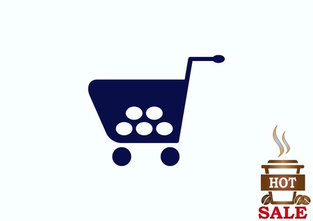 Shopping trolley, cart icon, On line sale iconのイラスト素材