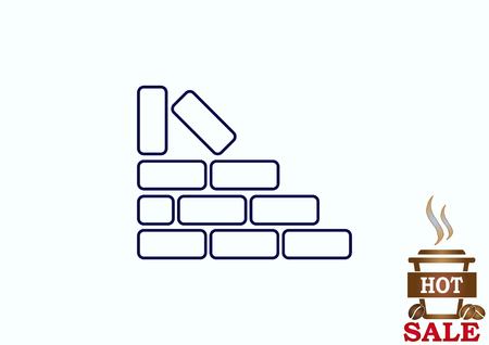 Bricks (brickwork, masonry), iconのイラスト素材