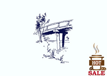 Retro landscapes. Editable EPS10 vector illustration, Agriculture field.のイラスト素材