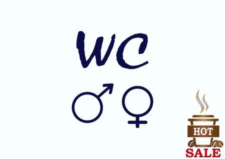 Symbols inlet to the toilet  iconのイラスト素材