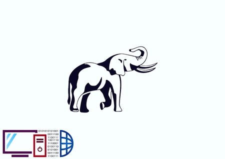 Vector illustration of an elephant's head. Large, dangerous beast. graphics elephant.のイラスト素材