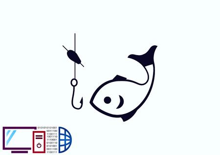 Fishing icon. Vector illustration.のイラスト素材