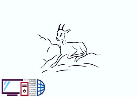 Vector illustration of a goat. Mountain argali.のイラスト素材